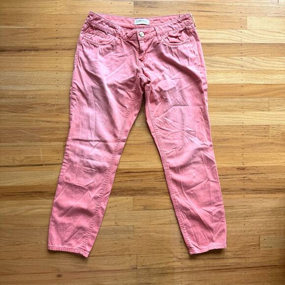 Express Stella Ankle Low Rise Jeans Pink Coral Peach Size 2 Faded - Picture 2 of 11